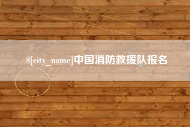 枣庄中国消防救援队报名
