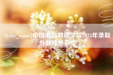 枣庄中国消防救援学院2024年录取分数线是多少