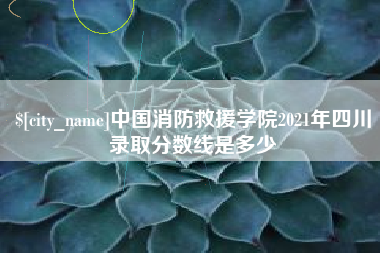 枣庄中国消防救援学院2021年四川录取分数线是多少