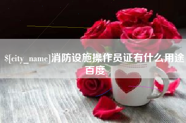 枣庄消防设施操作员证有什么用途百度