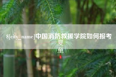 枣庄中国消防救援学院如何报考