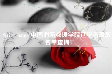 枣庄中国消防救援学院辽宁省录取名单查询