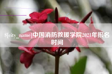 枣庄中国消防救援学院2021年报名时间
