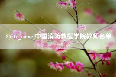 枣庄中国消防救援学院教师名单
