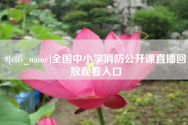 枣庄全国中小学消防公开课直播回放观看入口