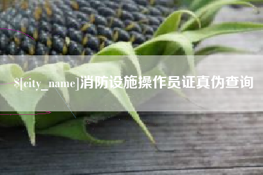 枣庄消防设施操作员证真伪查询