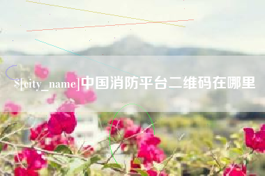 枣庄中国消防平台二维码在哪里