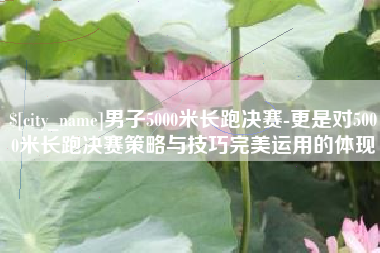 枣庄男子5000米长跑决赛-更是对5000米长跑决赛策略与技巧完美运用的体现
