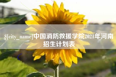枣庄中国消防救援学院2021年河南招生计划表