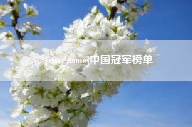 枣庄中国冠军榜单