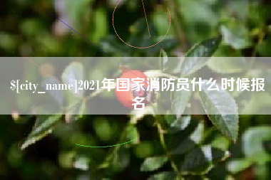 枣庄2021年国家消防员什么时候报名