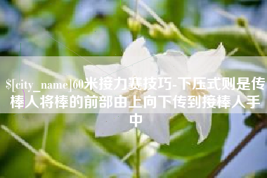 枣庄60米接力赛技巧-下压式则是传棒人将棒的前部由上向下传到接棒人手中